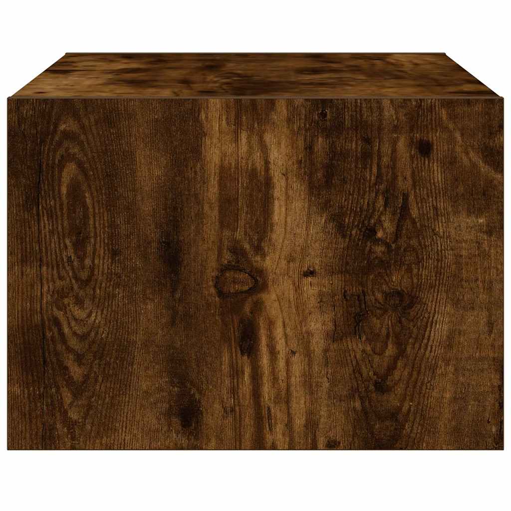 Mobile Porta TV con Luci LED Rovere Fumo 75x35,5x25 cm