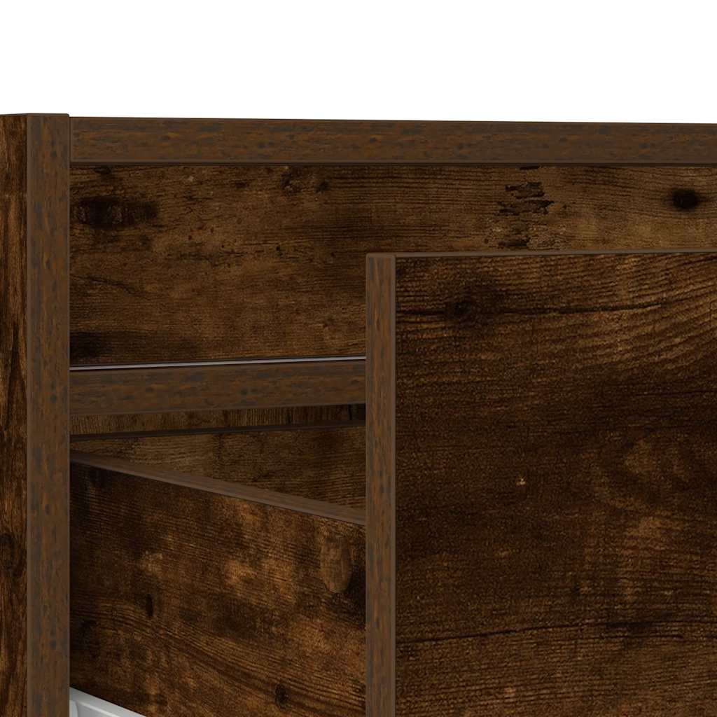 Mobile Porta TV con Luci LED Rovere Fumo 75x35,5x25 cm