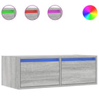 Mobile Porta TV con Luci LED Grigio Sonoma 75x35,5x25 cm