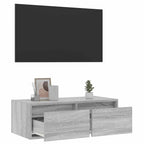 Mobile Porta TV con Luci LED Grigio Sonoma 75x35,5x25 cm