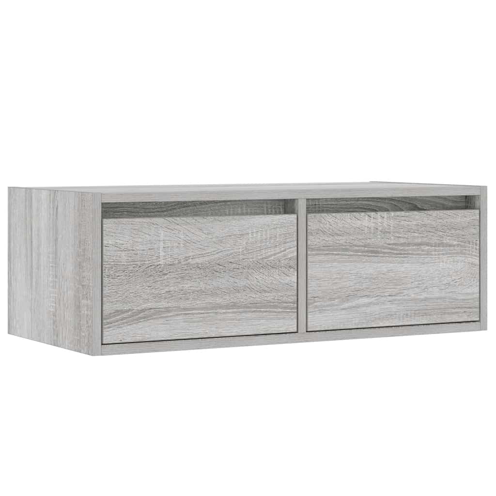 Mobile Porta TV con Luci LED Grigio Sonoma 75x35,5x25 cm