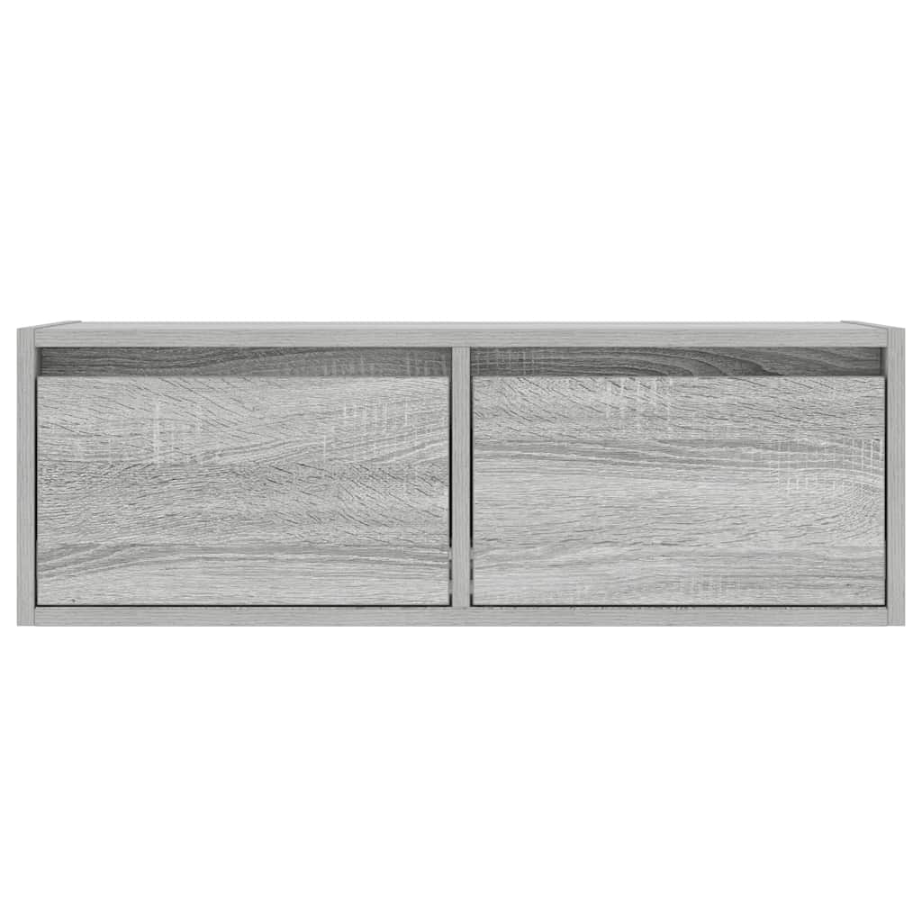 Mobile Porta TV con Luci LED Grigio Sonoma 75x35,5x25 cm