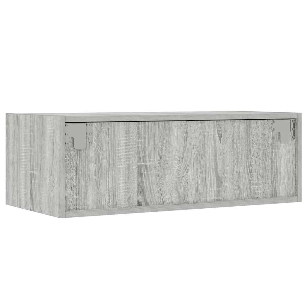 Mobile Porta TV con Luci LED Grigio Sonoma 75x35,5x25 cm