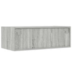 Mobile Porta TV con Luci LED Grigio Sonoma 75x35,5x25 cm