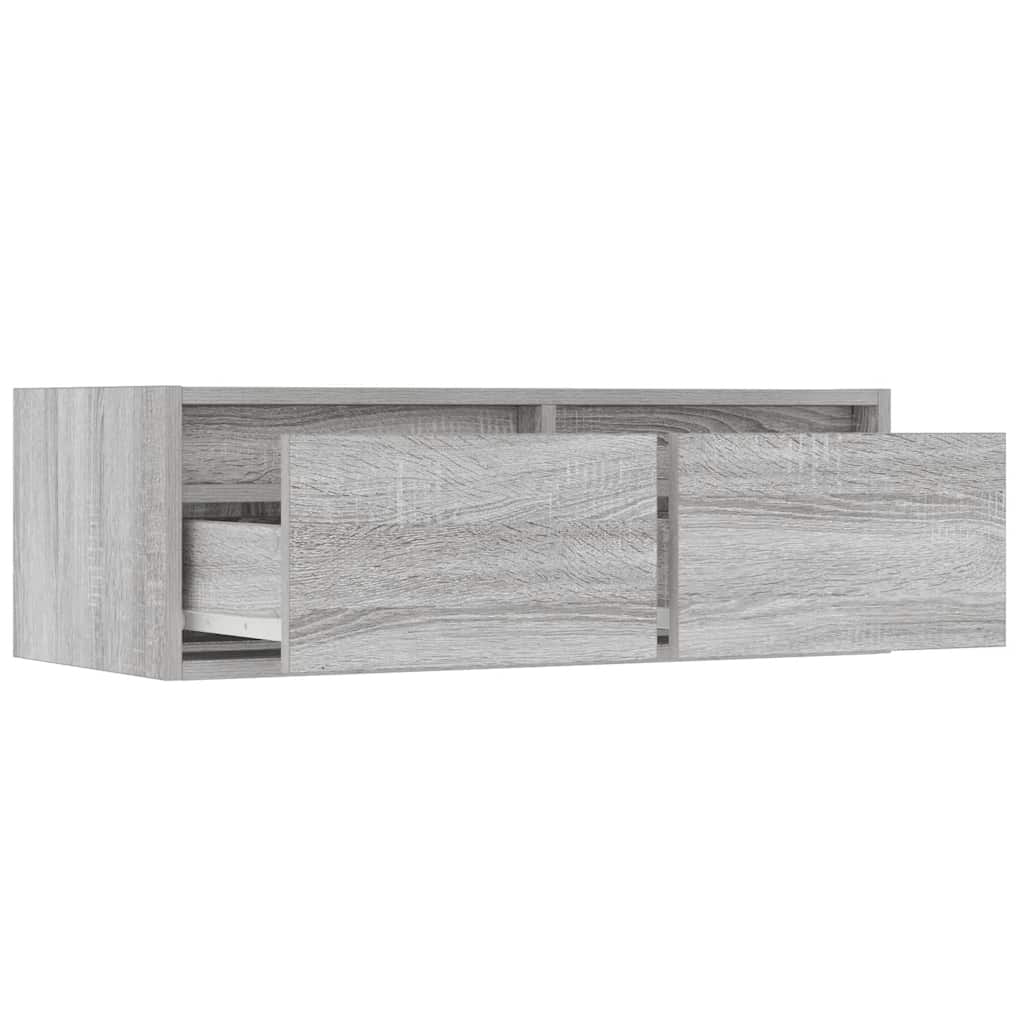 Mobile Porta TV con Luci LED Grigio Sonoma 75x35,5x25 cm