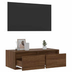 Mobile Porta TV con Luci LED Rovere Marrone 75x35,5x25 cm