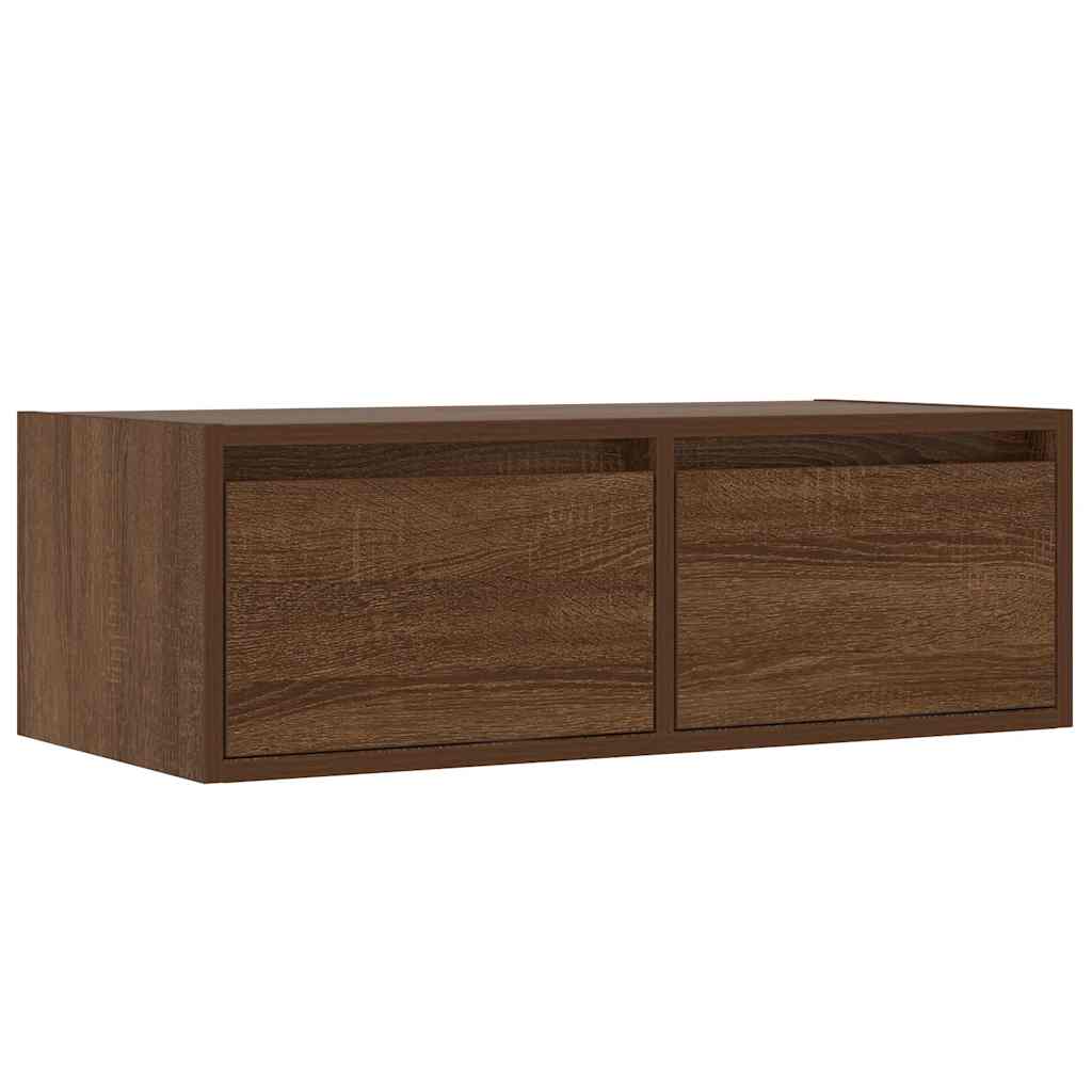 Mobile Porta TV con Luci LED Rovere Marrone 75x35,5x25 cm