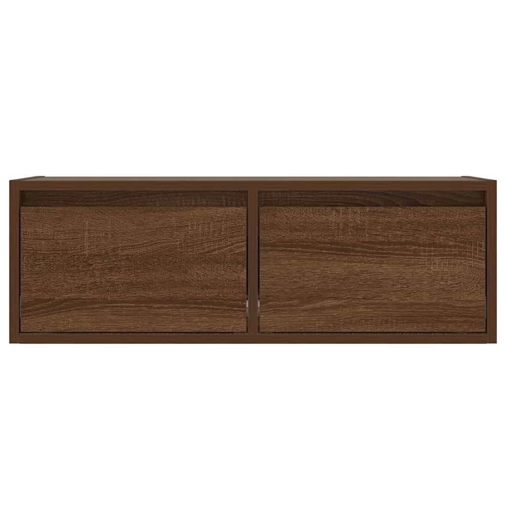 Mobile Porta TV con Luci LED Rovere Marrone 75x35,5x25 cm