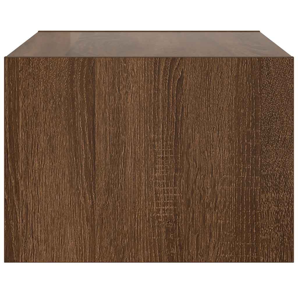 Mobile Porta TV con Luci LED Rovere Marrone 75x35,5x25 cm