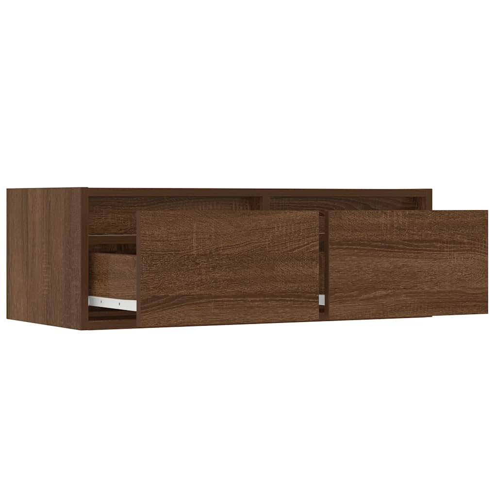 Mobile Porta TV con Luci LED Rovere Marrone 75x35,5x25 cm