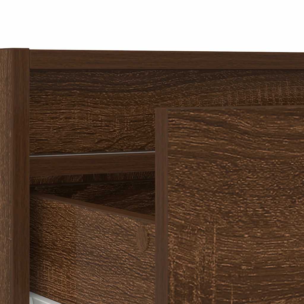 Mobile Porta TV con Luci LED Rovere Marrone 75x35,5x25 cm