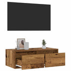Mobile Porta TV con Luci LED Legno Antico 75x35,5x25 cm