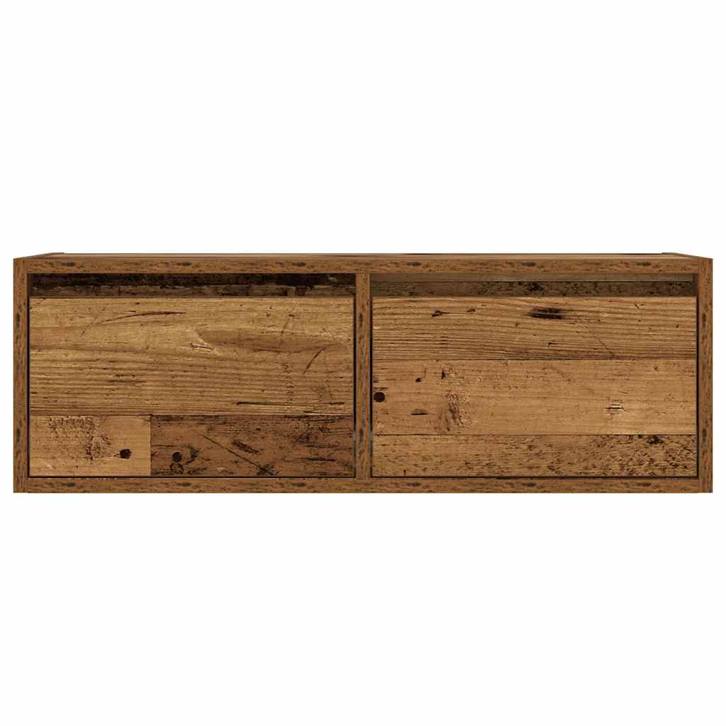 Mobile Porta TV con Luci LED Legno Antico 75x35,5x25 cm