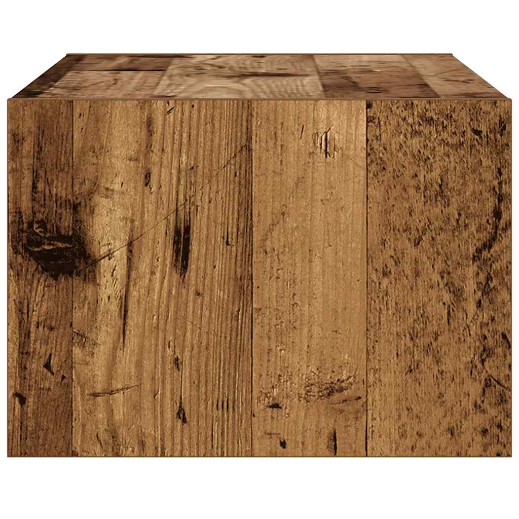 Mobile Porta TV con Luci LED Legno Antico 75x35,5x25 cm