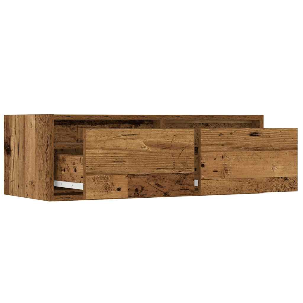 Mobile Porta TV con Luci LED Legno Antico 75x35,5x25 cm