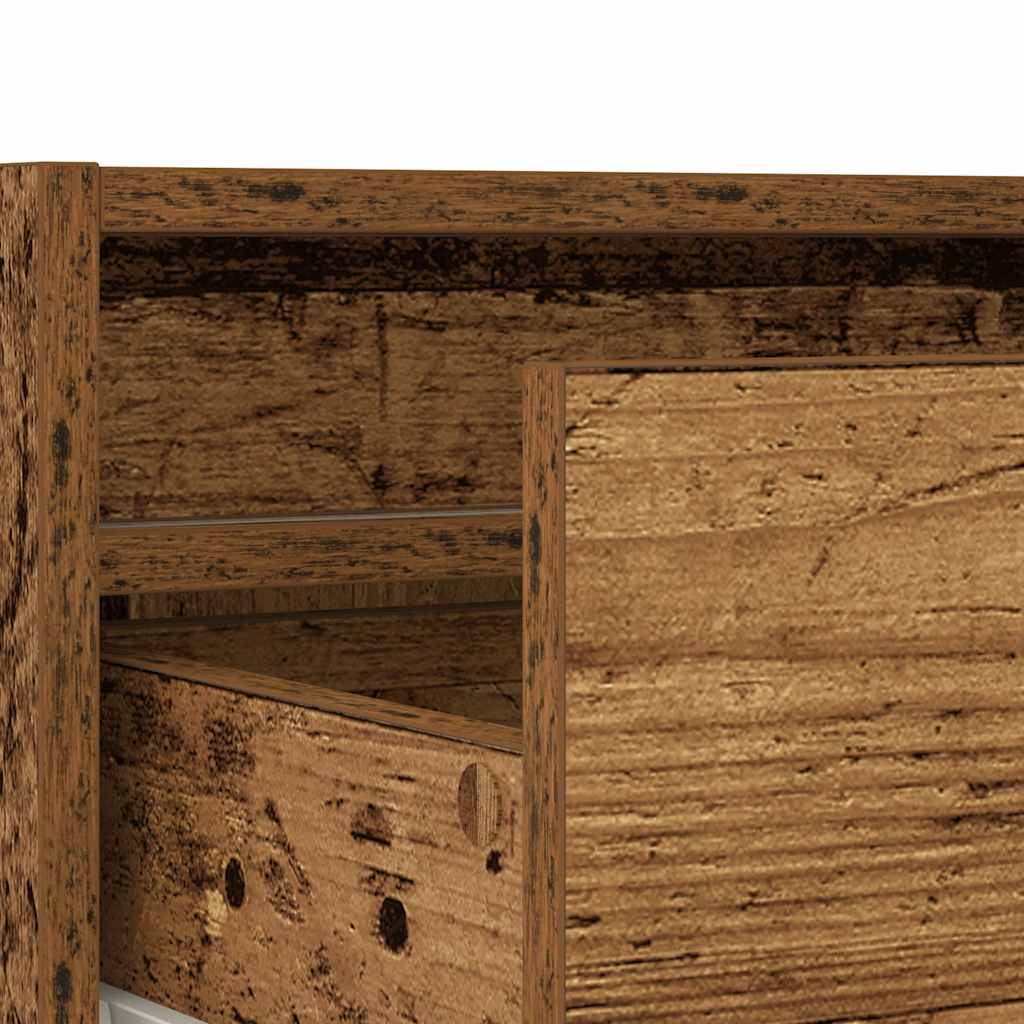 Mobile Porta TV con Luci LED Legno Antico 75x35,5x25 cm