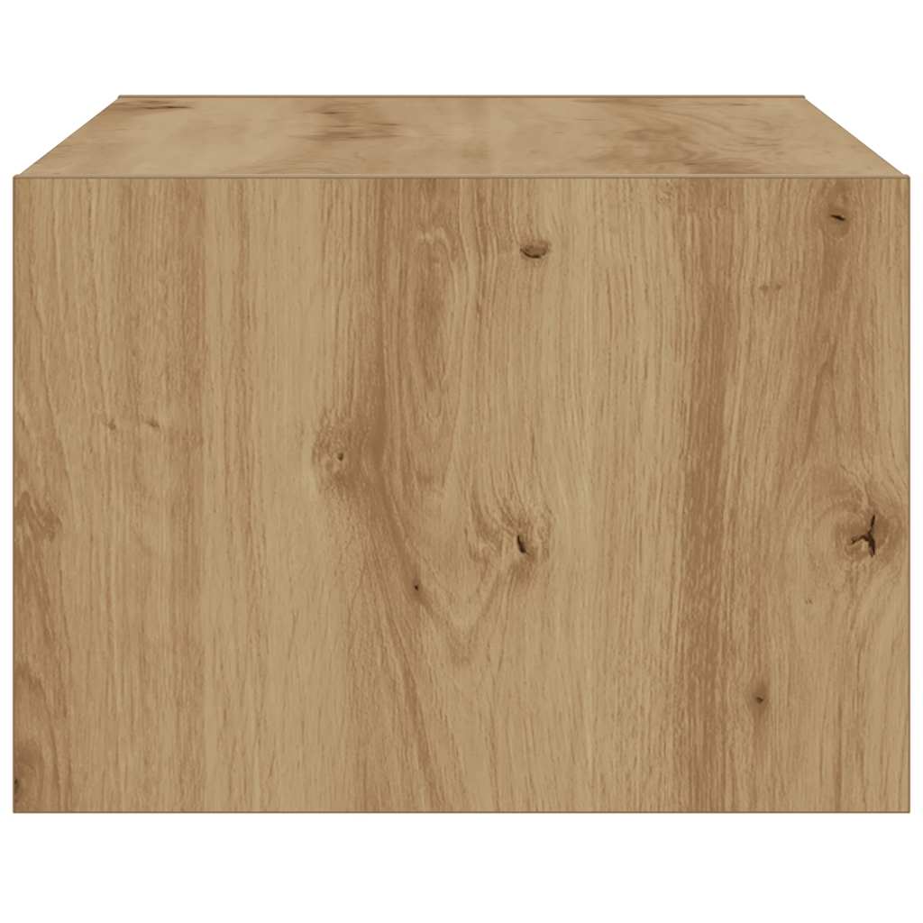 Mobile Porta TV con Luci LED Rovere Artigianale 75x35,5x25 cm
