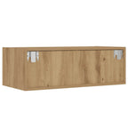 Mobile Porta TV con Luci LED Rovere Artigianale 75x35,5x25 cm