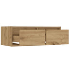 Mobile Porta TV con Luci LED Rovere Artigianale 75x35,5x25 cm