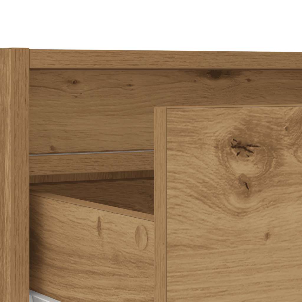 Mobile Porta TV con Luci LED Rovere Artigianale 75x35,5x25 cm