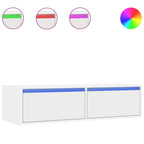 Mobile Porta TV con Luci LED Bianco 100X35,5x25 cm