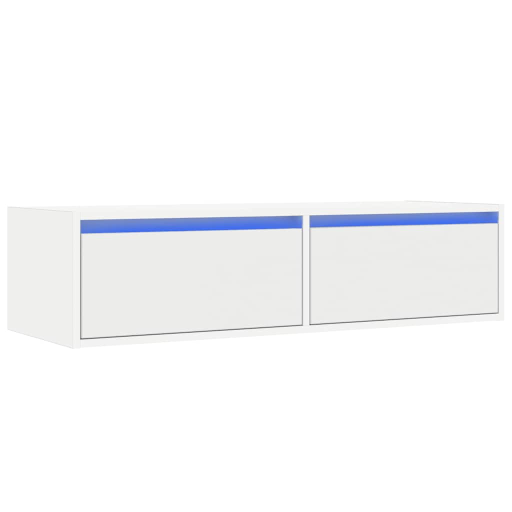 Mobile Porta TV con Luci LED Bianco 100X35,5x25 cm
