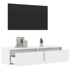 Mobile Porta TV con Luci LED Bianco 100X35,5x25 cm
