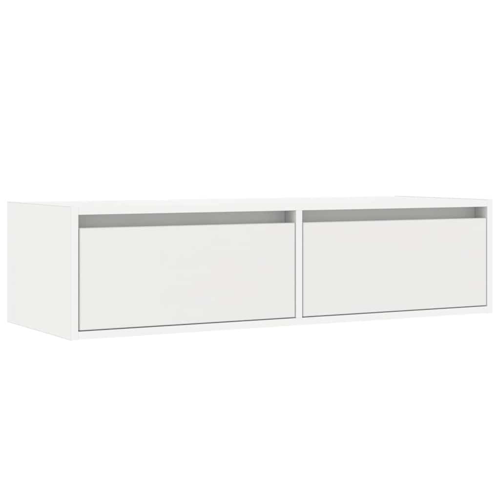 Mobile Porta TV con Luci LED Bianco 100X35,5x25 cm
