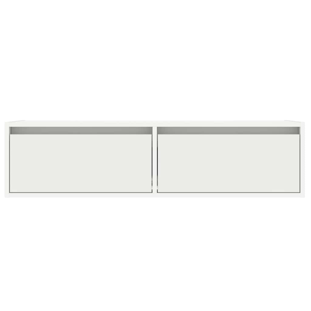 Mobile Porta TV con Luci LED Bianco 100X35,5x25 cm