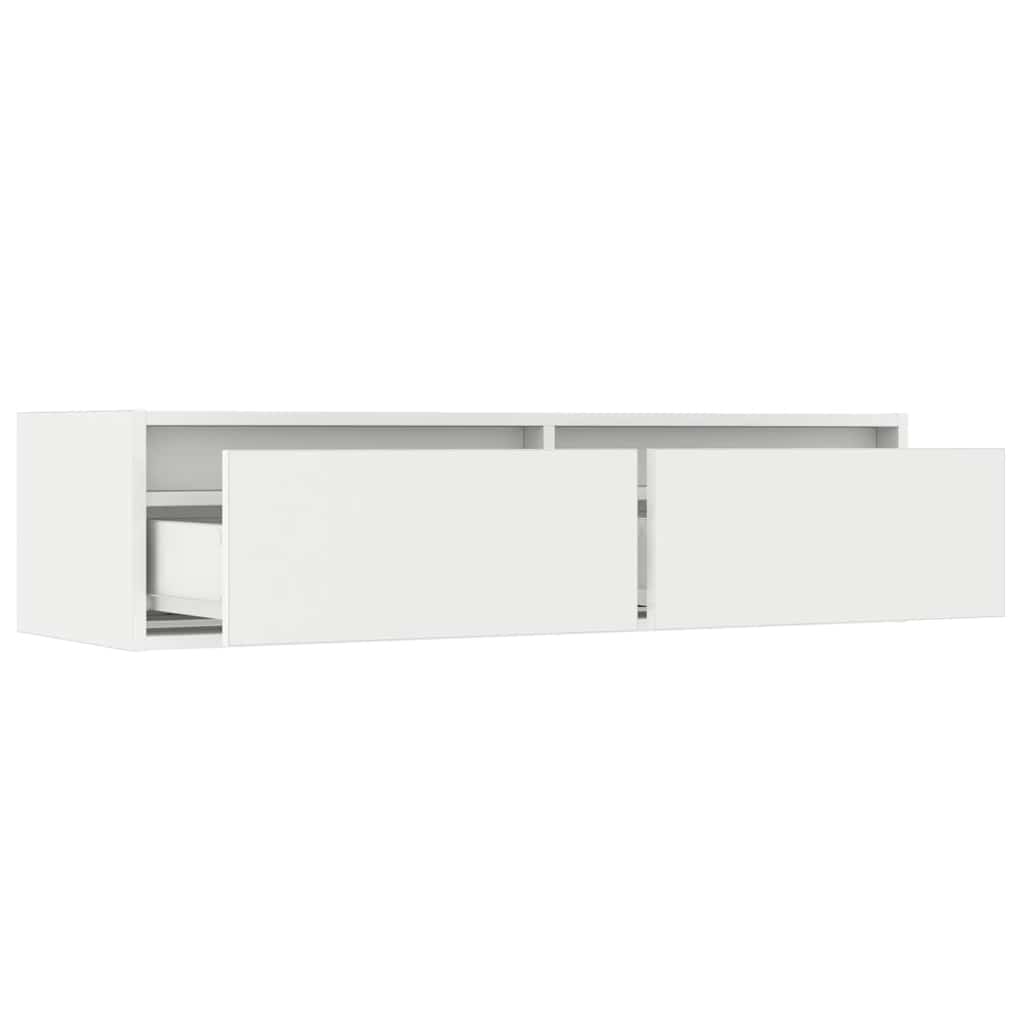 Mobile Porta TV con Luci LED Bianco 100X35,5x25 cm