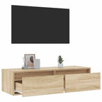 Mobile Porta TV con Luci LED Rovere Sonoma 100X35,5x25 cm