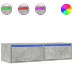 Mobile Porta TV con Luci LED Grigio Cemento 100X35,5x25 cm