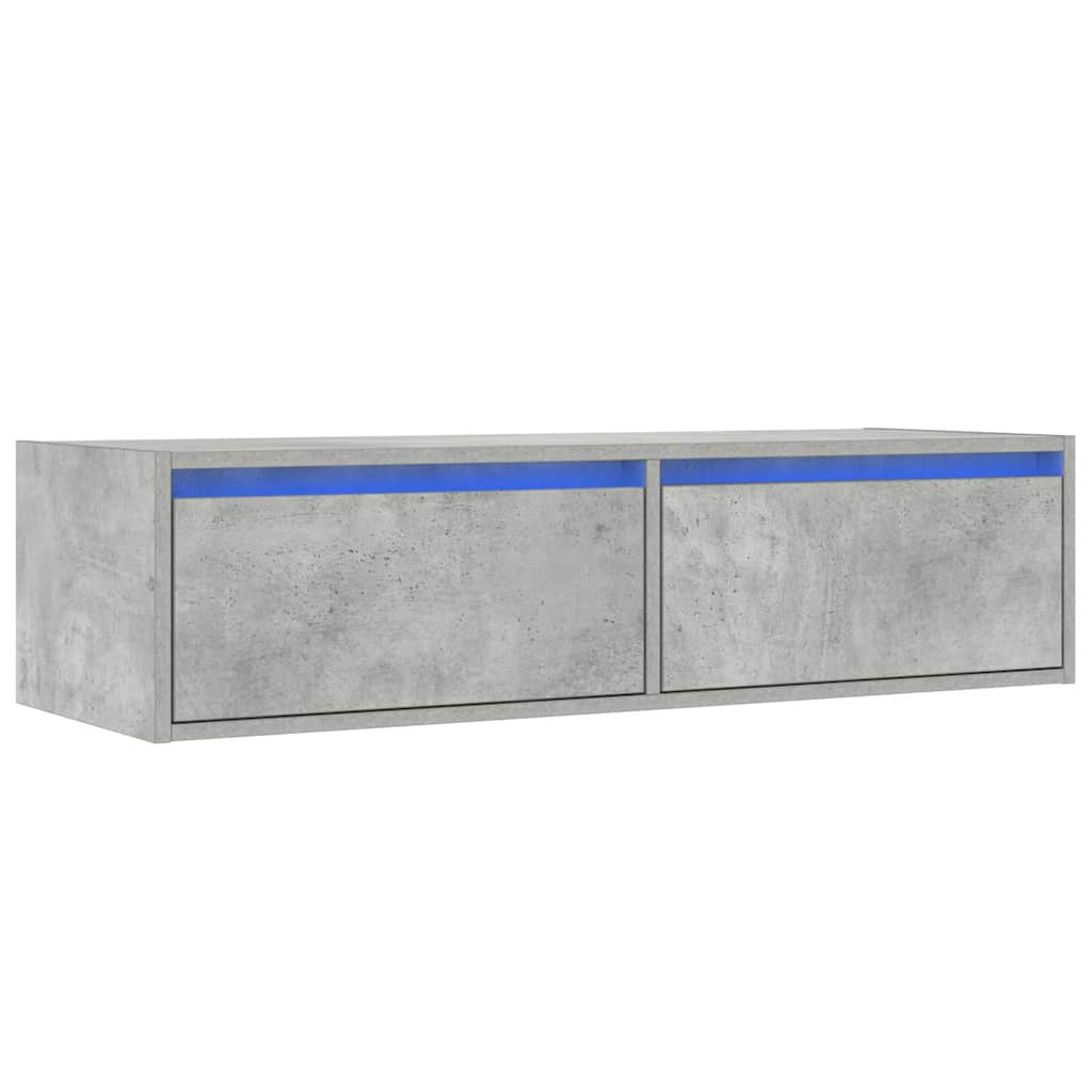 Mobile Porta TV con Luci LED Grigio Cemento 100X35,5x25 cm