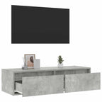 Mobile Porta TV con Luci LED Grigio Cemento 100X35,5x25 cm