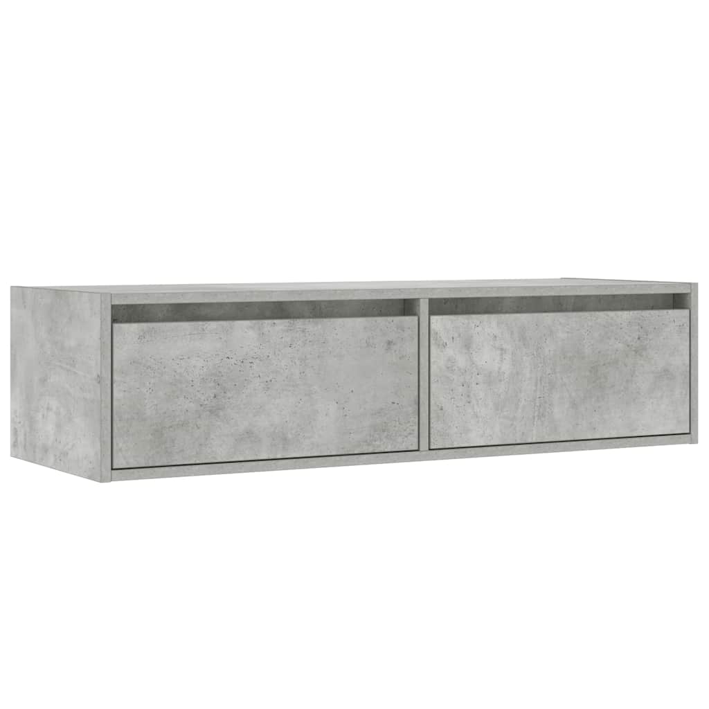 Mobile Porta TV con Luci LED Grigio Cemento 100X35,5x25 cm