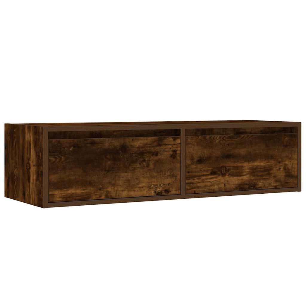 Mobile Porta TV con Luci LED Rovere Fumo 100X35,5x25 cm