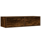 Mobile Porta TV con Luci LED Rovere Fumo 100X35,5x25 cm