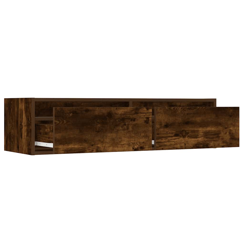 Mobile Porta TV con Luci LED Rovere Fumo 100X35,5x25 cm