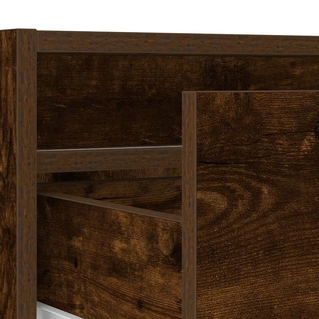 Mobile Porta TV con Luci LED Rovere Fumo 100X35,5x25 cm