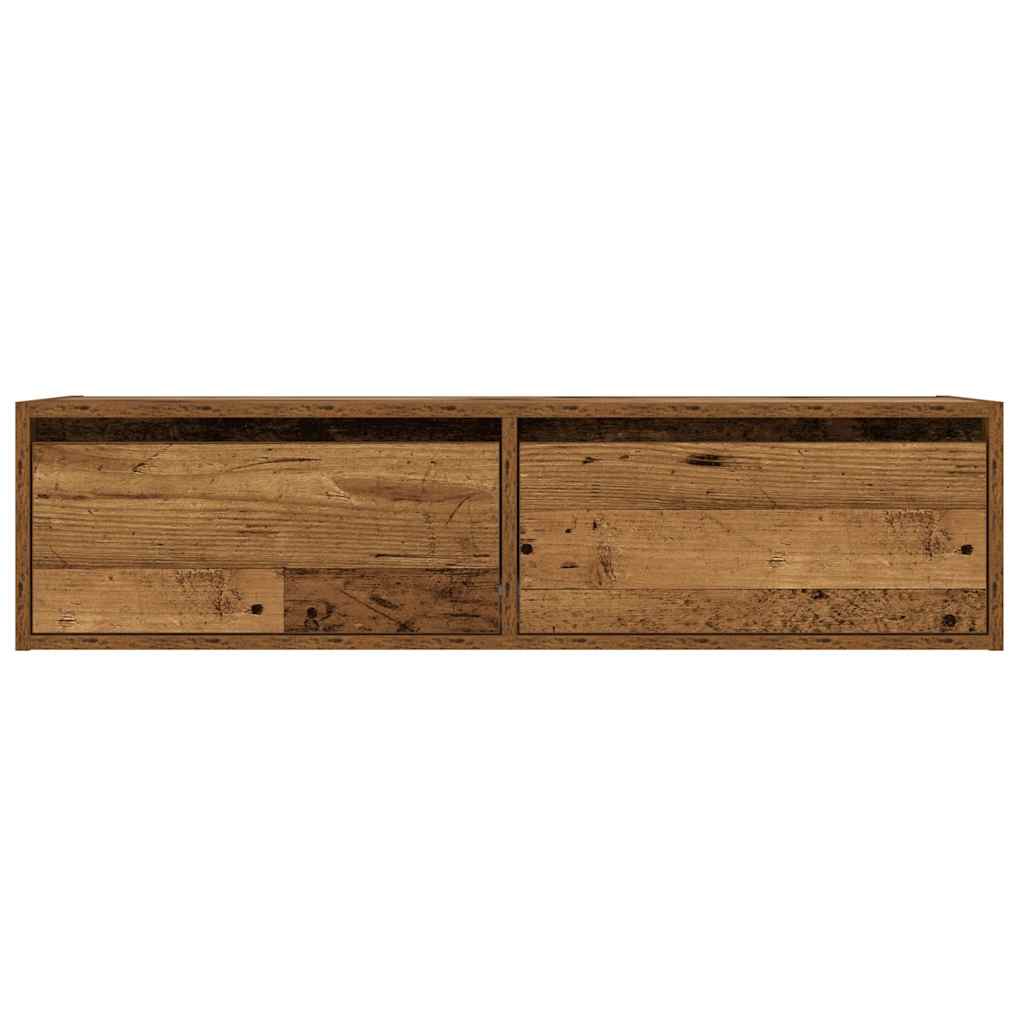 Mobile Porta TV con Luci LED Legno Vecchio 100X35,5x25 cm