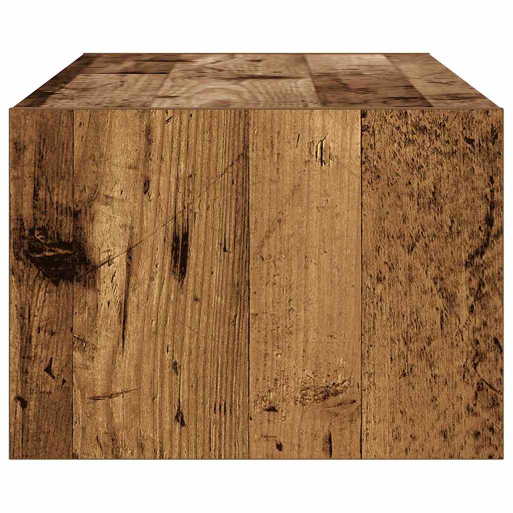 Mobile Porta TV con Luci LED Legno Vecchio 100X35,5x25 cm