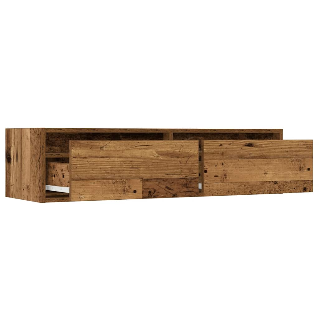 Mobile Porta TV con Luci LED Legno Vecchio 100X35,5x25 cm