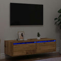 Mobile Porta TV con Luci LED Legno Vecchio 100X35,5x25 cm