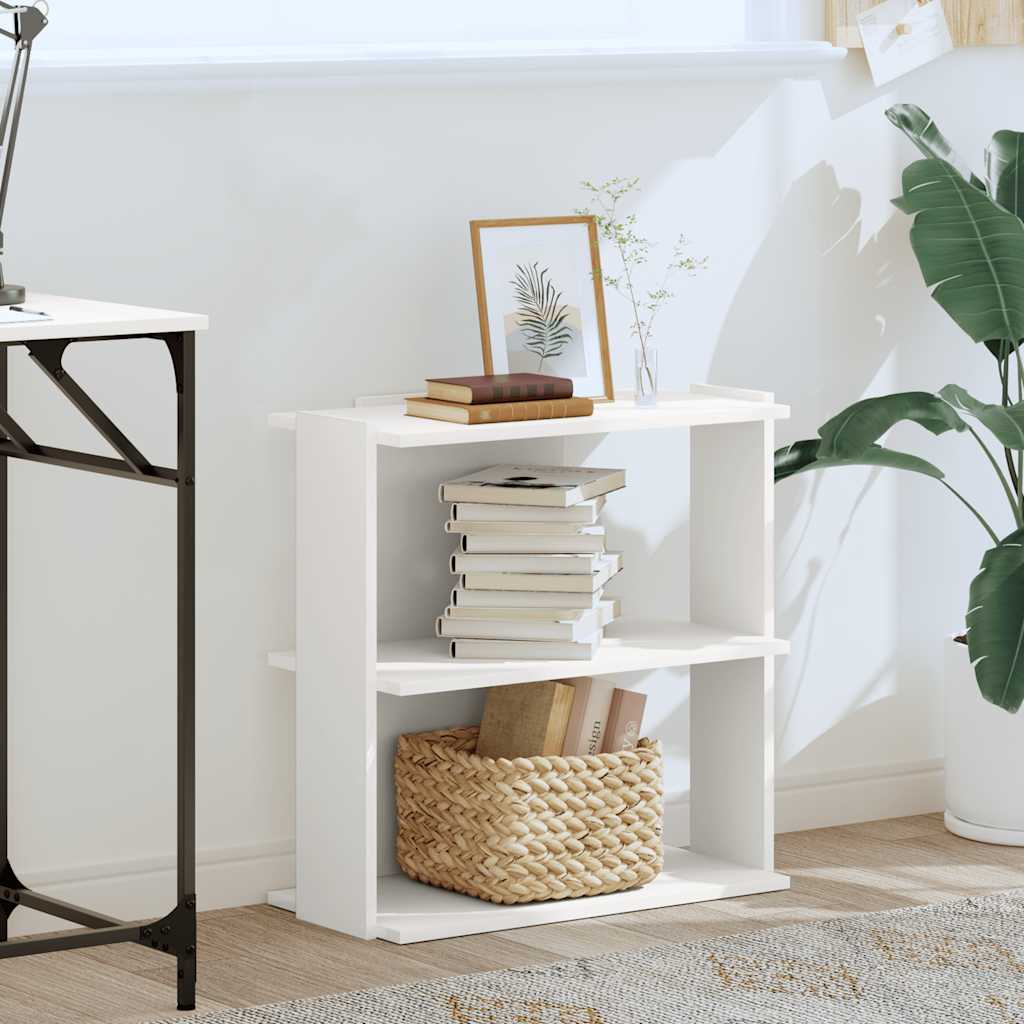Libreria a 3 Ripiani Bianca 60x30x60 cm in Legno Multistrato