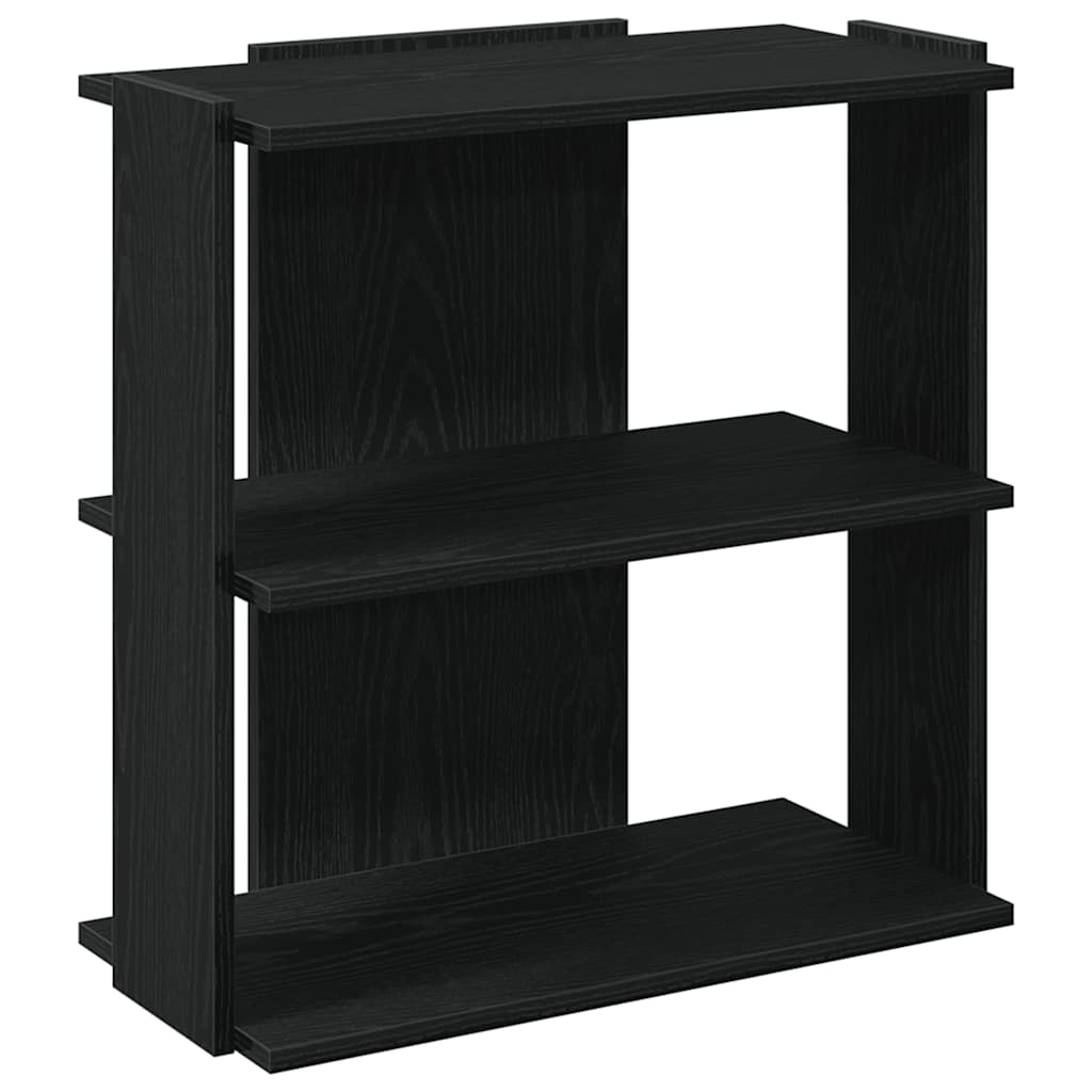 Libreria a 3 Ripiani Nera 60x30x60 cm in Legno Multistrato