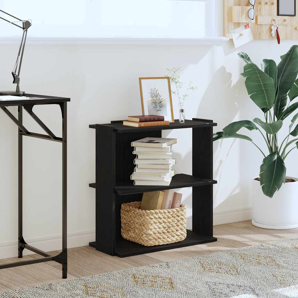 Libreria a 3 Ripiani Nera 60x30x60 cm in Legno Multistrato