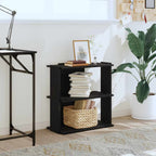 Libreria a 3 Ripiani Nera 60x30x60 cm in Legno Multistrato