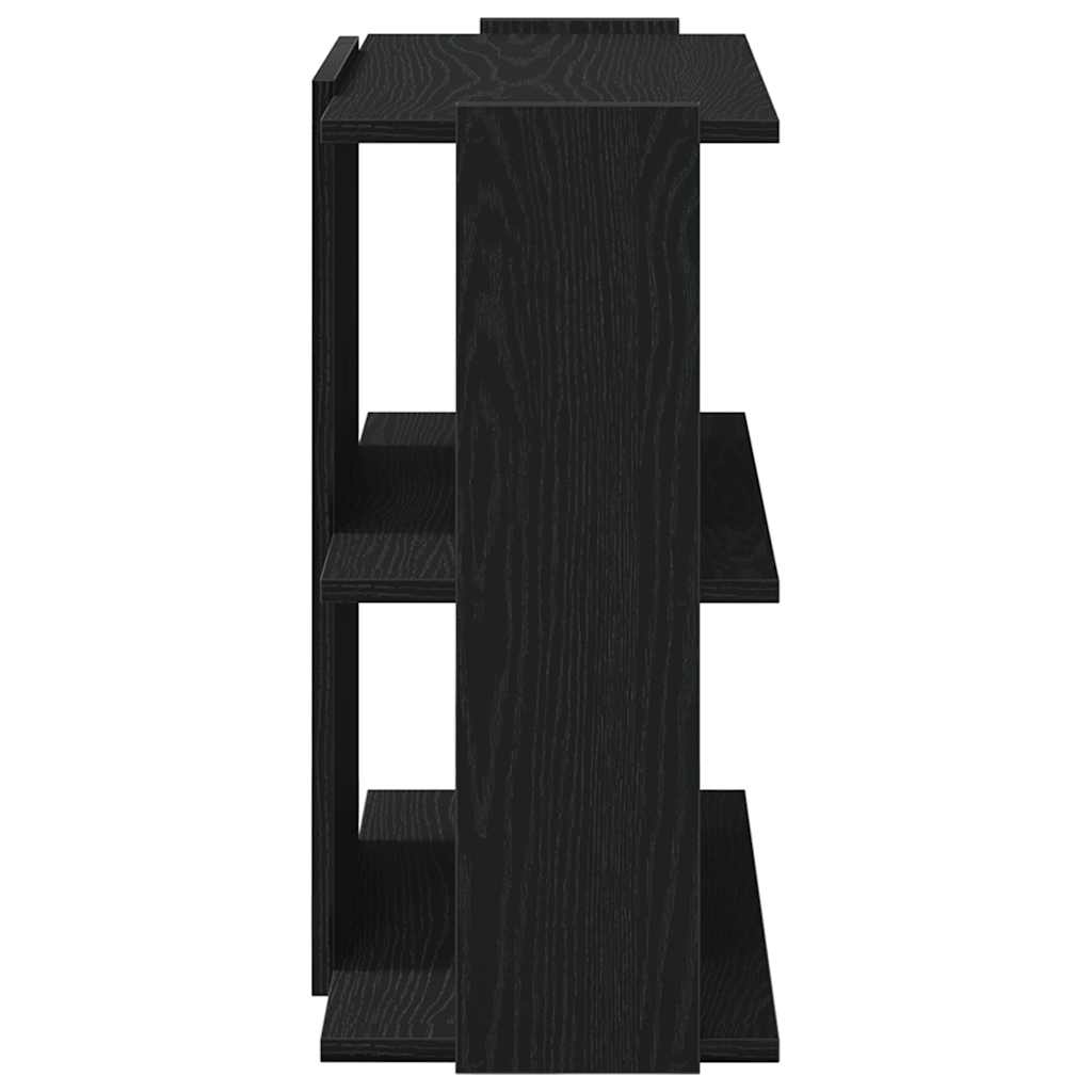 Libreria a 3 Ripiani Nera 60x30x60 cm in Legno Multistrato