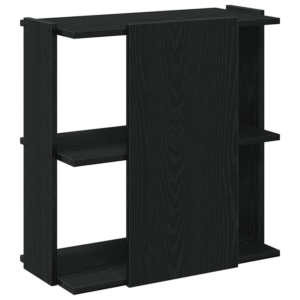 Libreria a 3 Ripiani Nera 60x30x60 cm in Legno Multistrato