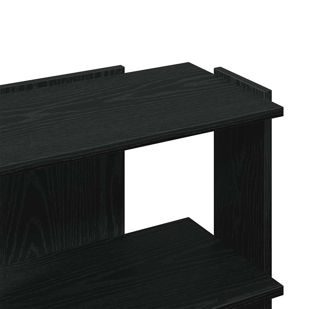 Libreria a 3 Ripiani Nera 60x30x60 cm in Legno Multistrato